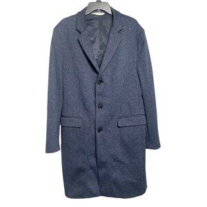 Zara Men's XL Xtra Large Navy Blue Tailored Coat Polyester & Elastane